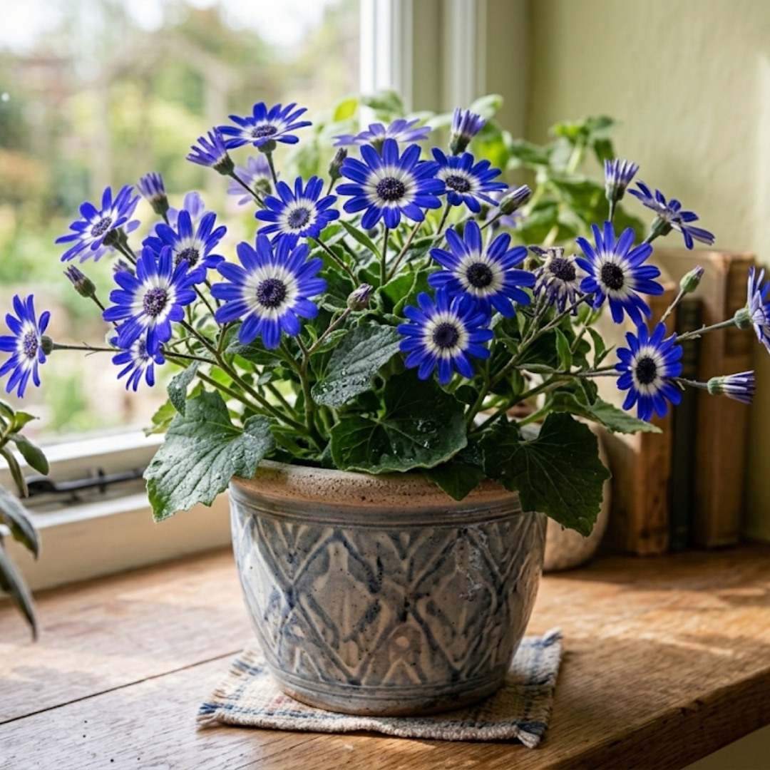 1 Large Bedding Plant - Senetti Blue Bicolour, Outdoor Garden Ready, 2L Pot - Frankton's