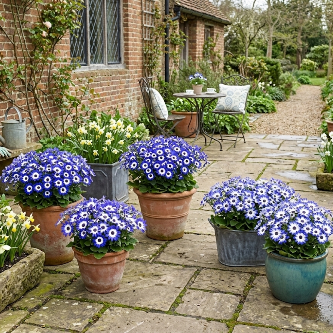 1 Large Bedding Plant - Senetti Blue Bicolour, Outdoor Garden Ready, 2L Pot - Frankton's