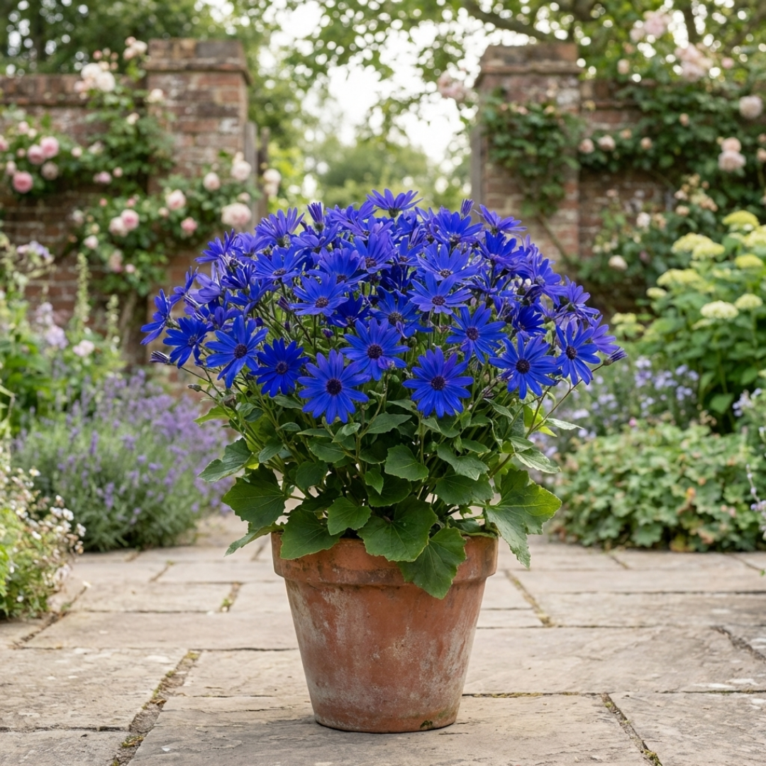 1 Large Bedding Plant - Senetti Deep Blue, Outdoor Garden Ready, 2L Pot - Frankton's