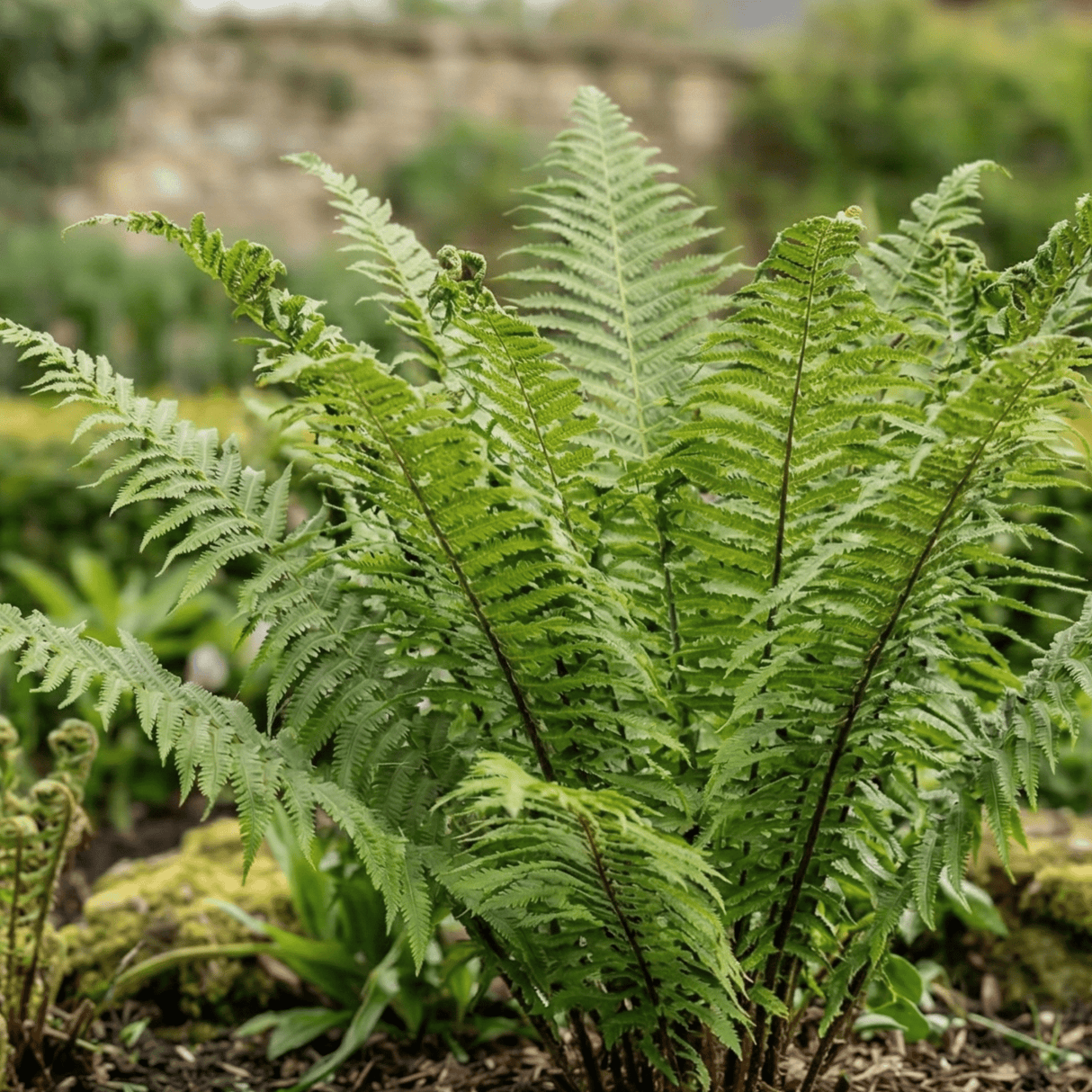 1 Large, Garden Ready Plant - Korean Rock Fern Polystichum Tsus Simense, 2L Pot - Frankton's