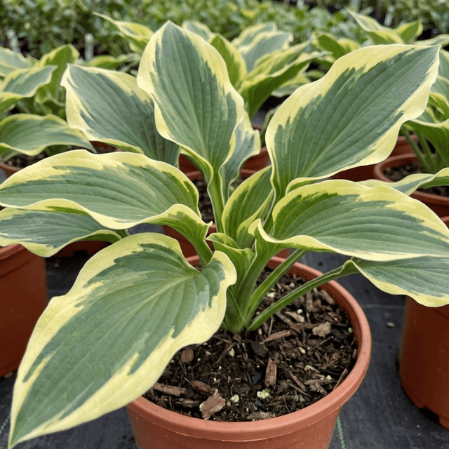 1 Large Hosta Atlantis Hardy Perennial Plant, Outdoor Garden Ready, 17cm Root-Ball, For Shade - Frankton's