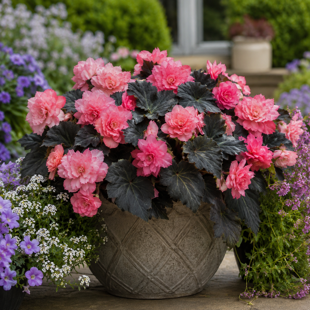 1 Large Plant - Begonia Non Stop Mocca Light Pink, Outdoor Garden Ready, 5L Pot - Frankton's