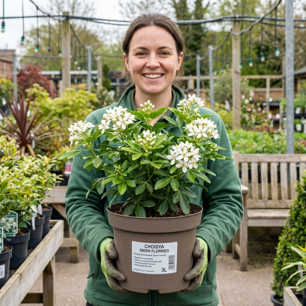 1 Large Plant - Choisya Snow Flurries, Ready to Plant in Your Garden, 3L Pot - Frankton's