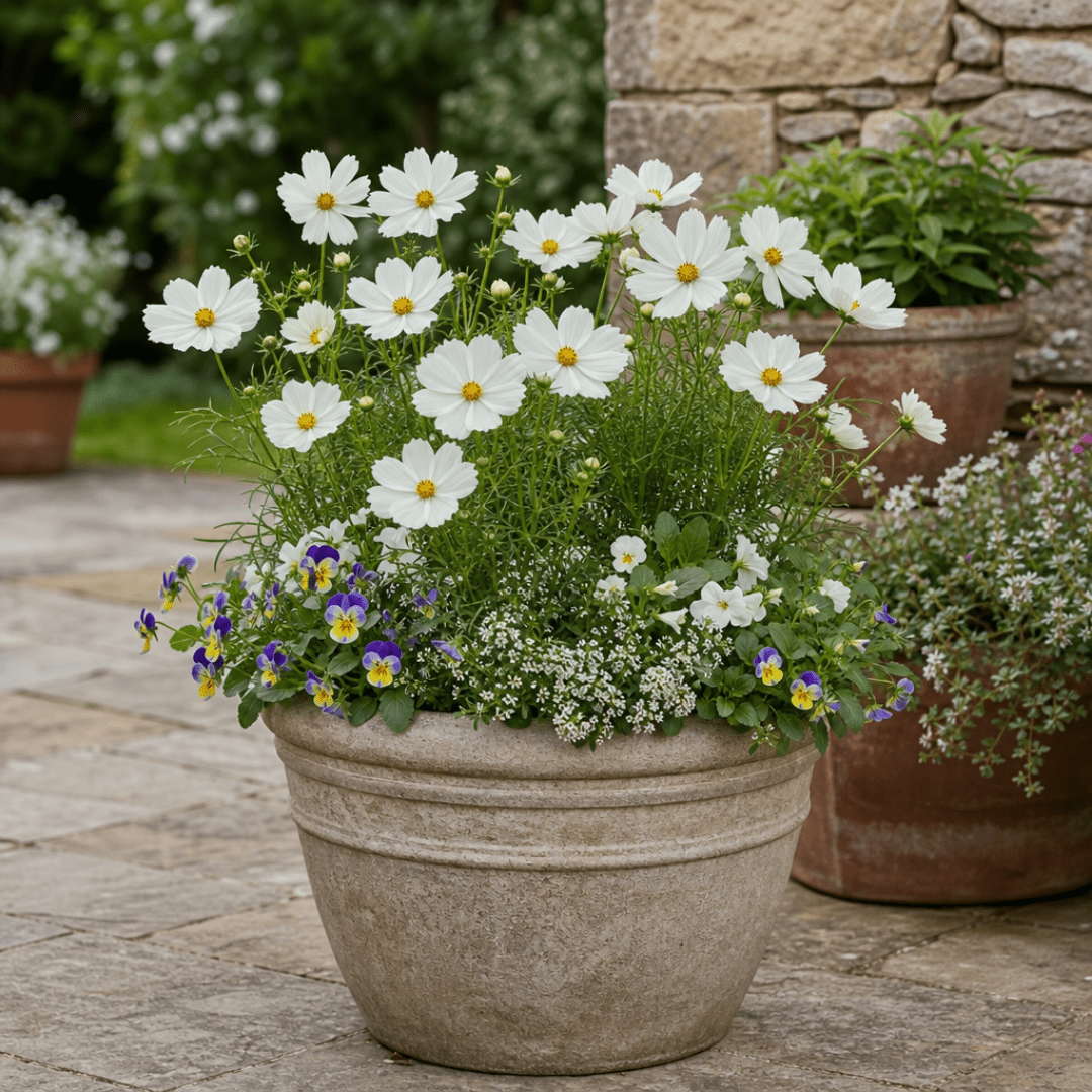 1 Large Plant - Cosmos Apollo White, Ready to Plant in Your Garden, 5L Pot - Frankton's