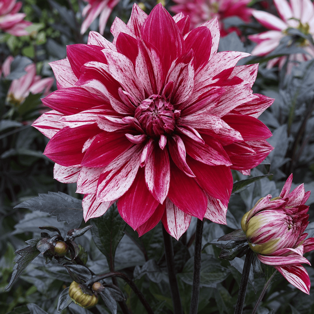 1 Large Plant - Dahlia Dahlegria Tricolour, Ready to Plant in Your Garden, 3L - Frankton's