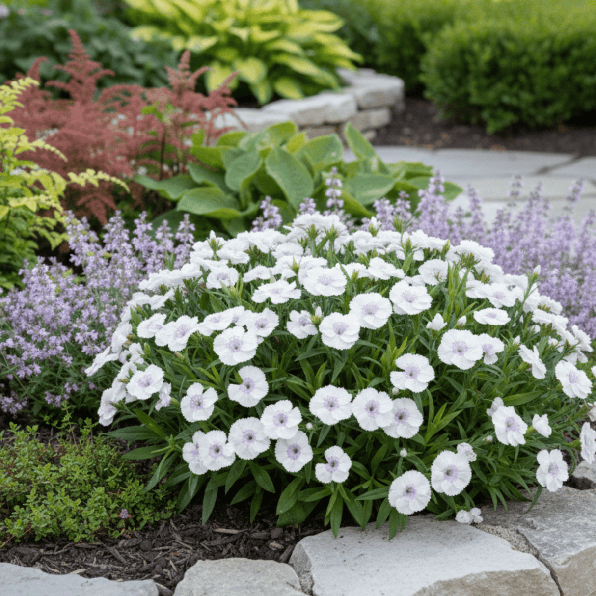 1 Large Plant - Dianthus Dart White, Ready to Plant in Your Garden, 2L Pot - Frankton's