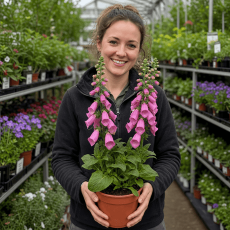 1 Large Plant - Digitalis Dalmatian Rose, Ready to Plant in Your Garden, 2L Pot - Frankton's