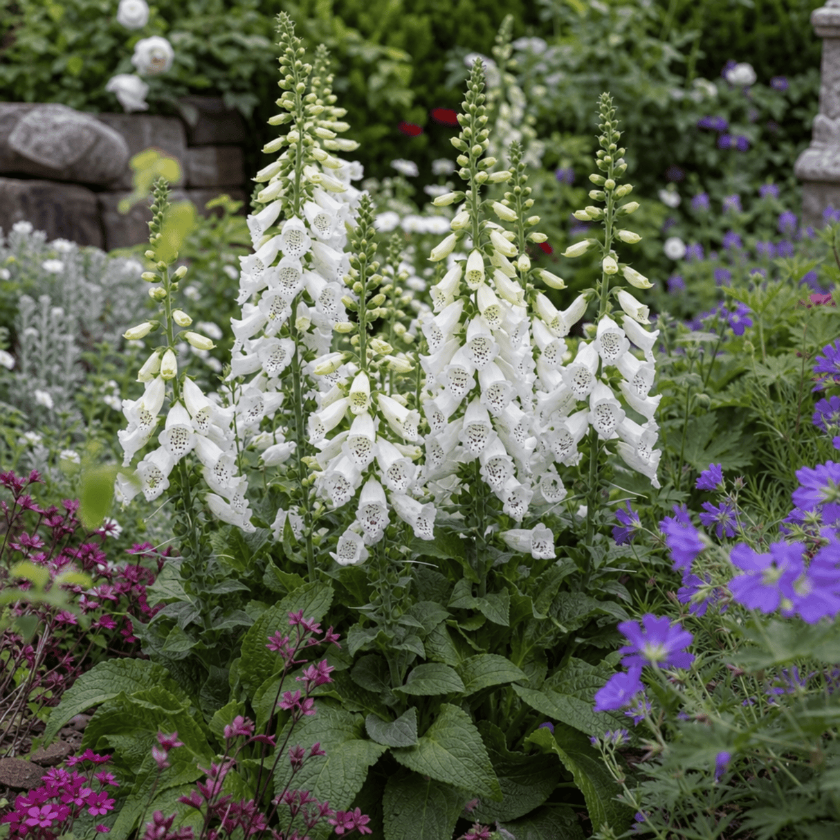 1 Large Plant - Digitalis Dalmatian White, Ready to Plant in Your Garden, 2L Pot - Frankton's