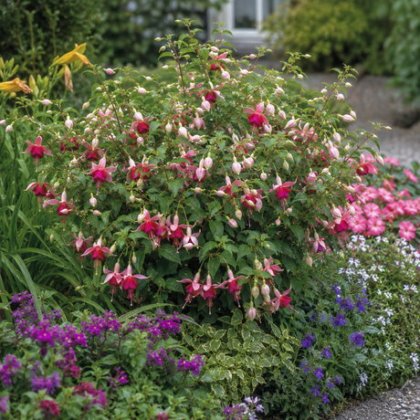 1 Large Plant - Fuchsia Bush Paula Jane, Outdoor Garden Ready, 5L Pot - Frankton's