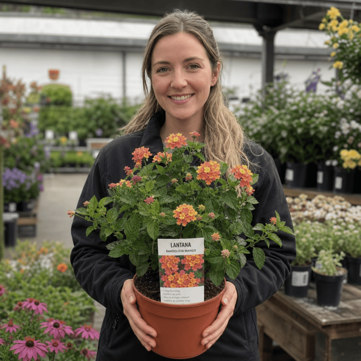 1 Large Plant - Lantana Bandolista Mango, Ready to Plant in Your Garden, 2L Pot - Frankton's