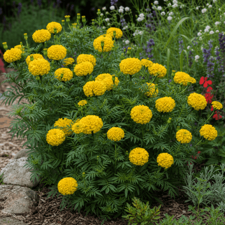 1 Large Plant - Marigold Durango Yellow, Ready to Plant in Your Garden, 2L Pot - Frankton's