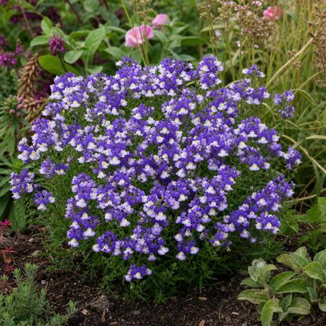 1 Large Plant - Nemesia Nuvo Blue Bicolour 180, Outdoor Garden Ready, 2L Pot - Frankton's