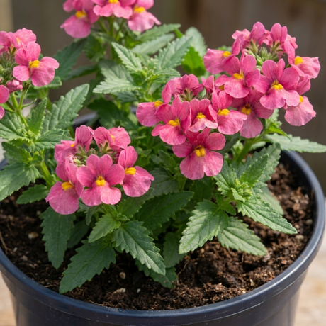 1 Large Plant - Nemesia Nuvo Rose Improved, Outdoor Garden Ready, 2L Pot - Frankton's