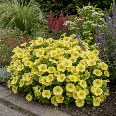 1 Large Plant - Petunia Rimarkable Hello Yellow, Outdoor Garden Ready, 2L Pot - Frankton's