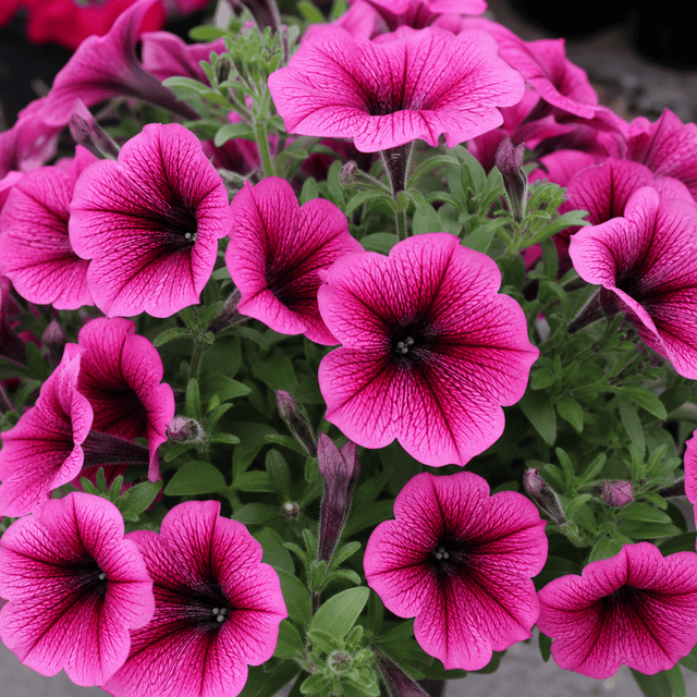 1 Large Plant - Petunia Sanguna Mega Pink Vein, Outdoor Garden Ready, 2L Pot - Frankton's
