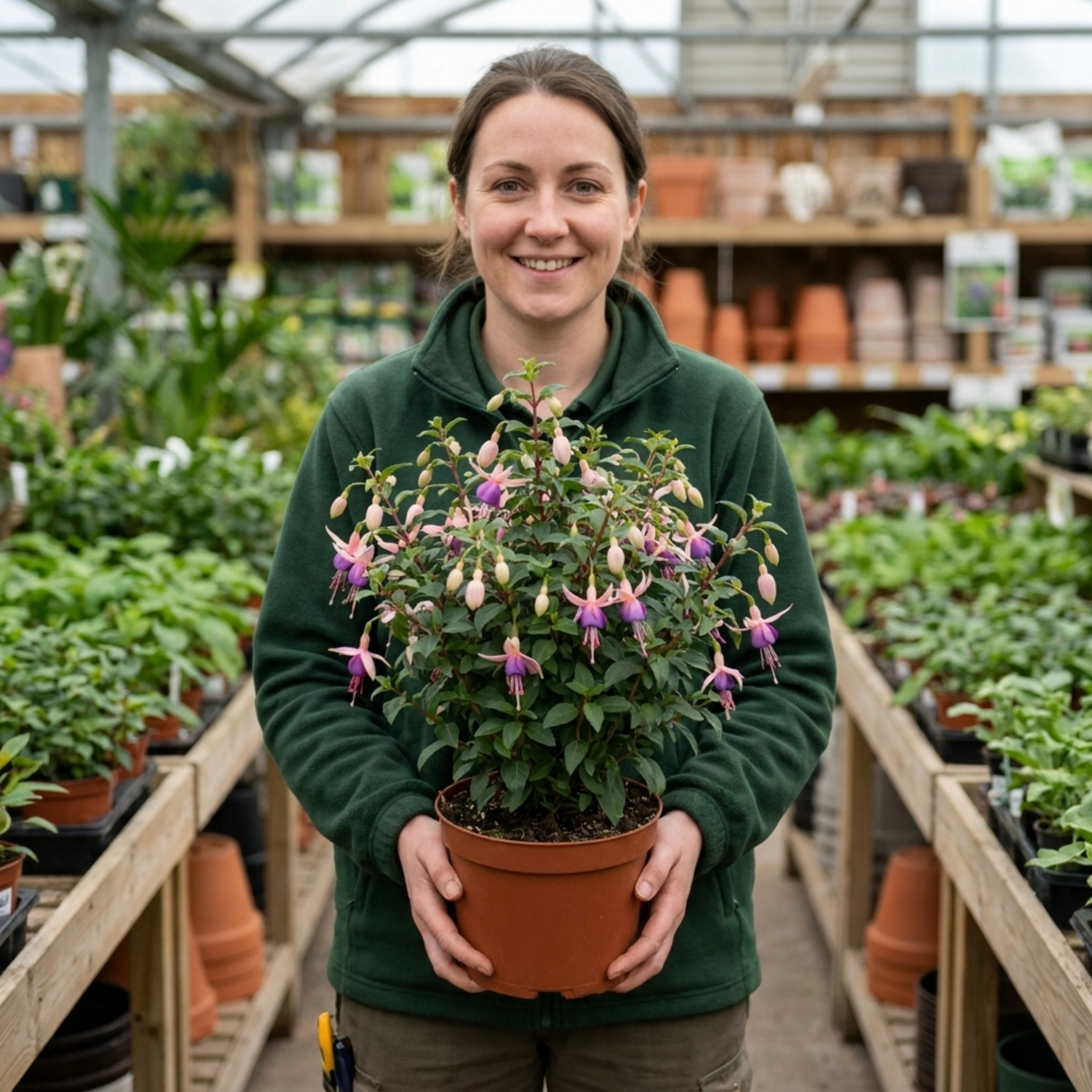 1 Large Plant - Upright Fuchsia Fuchsita Blush & Violet, Outdoor Garden Ready - Frankton's