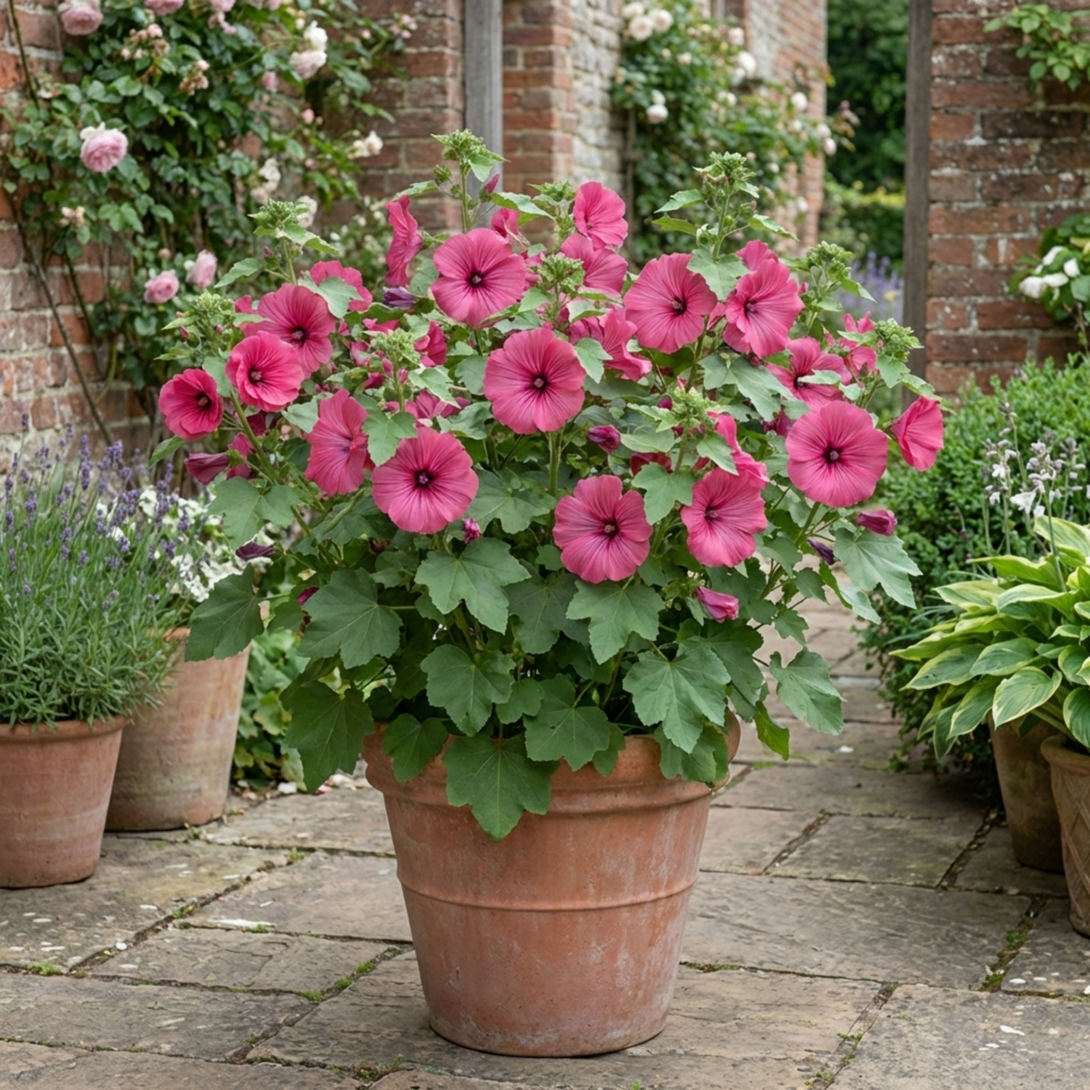 1 Lavatera Bredon Springs Tree Mallow, Hardy Pink Flowering Perennial Garden Shrub, 2L Root Ball - Frankton's
