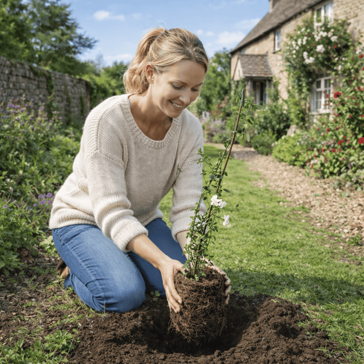 1 Live Outdoor Garden Ready Common Jasmine Plant - Jasminum officinale, 2L Pot - Frankton's