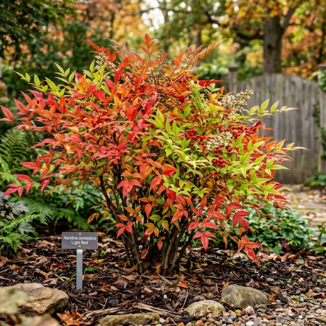 1 Nandina Domestica Light Red Compact Hardy Evergreen Shrub, Garden Ready, 3L 19cm Root-Ball - Frankton's