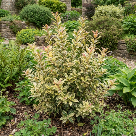 1 Osmanthus Goshiki Variegated Evergreen Shrub, Hardy Outdoor Garden Ready, 19cm Root-Ball - Frankton's