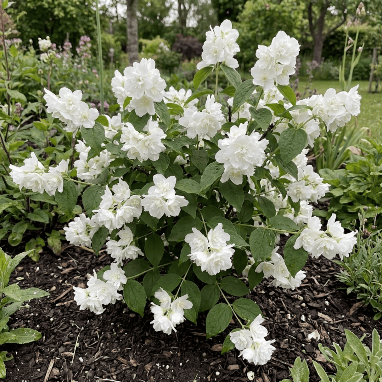 1 Philadelphus Snowbelle Mock Orange Plant, Fragrant Hardy White Flowering Garden Shrub, 3L Root-Ball - Frankton's