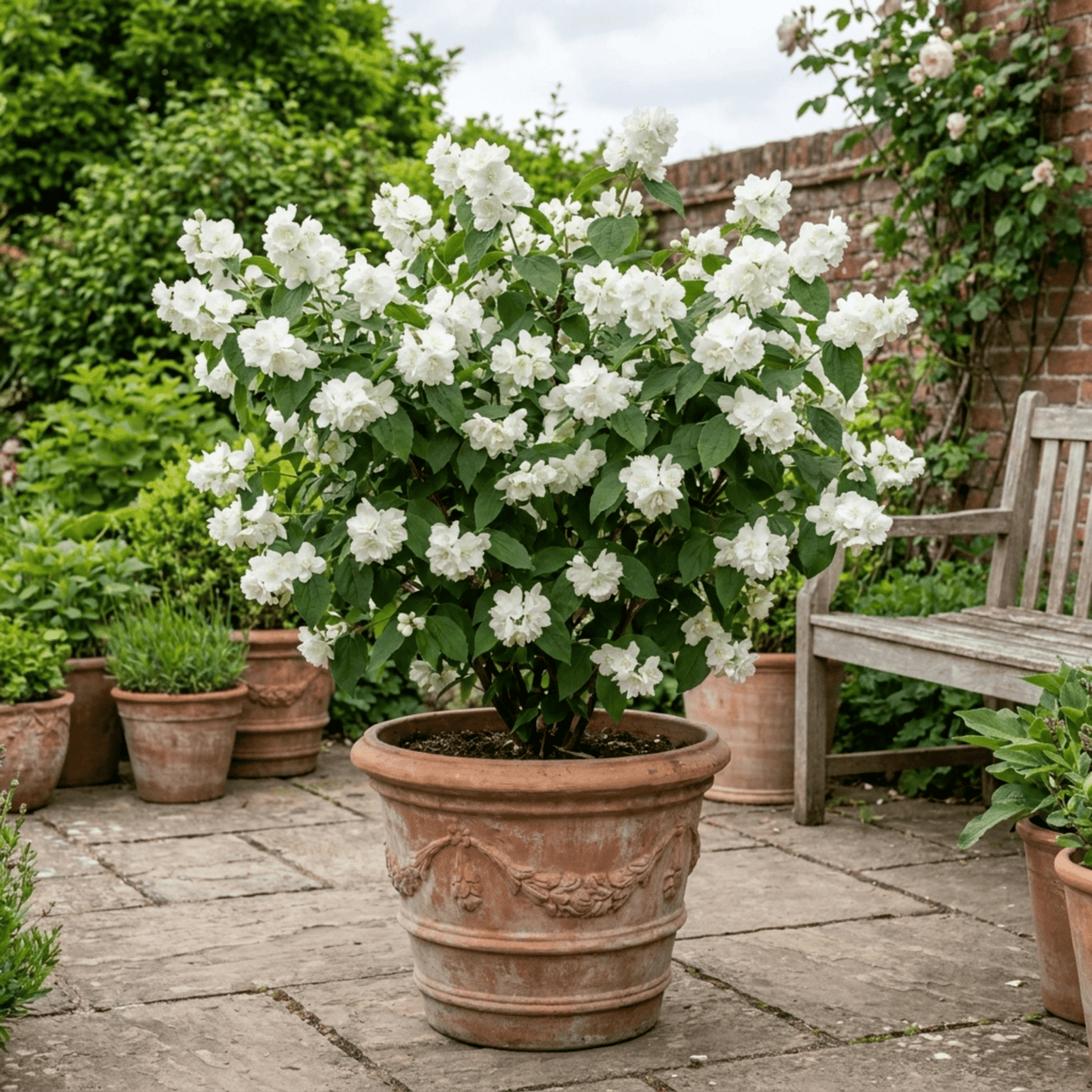 1 Philadelphus Virginal Mock Orange Plant, Fragrant White Flowering Shrub, 2L Root-Ball - Frankton's