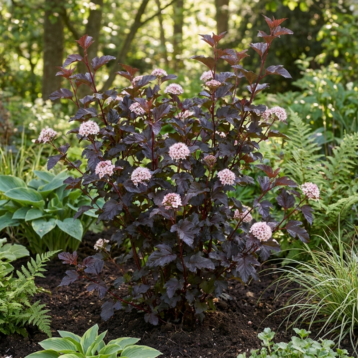 1 Physocarpus Sweet Cherry Tea Ninebark Plant, Hardy Deciduous Flowering Shrub, 3 Litre Root-Ball - Frankton's