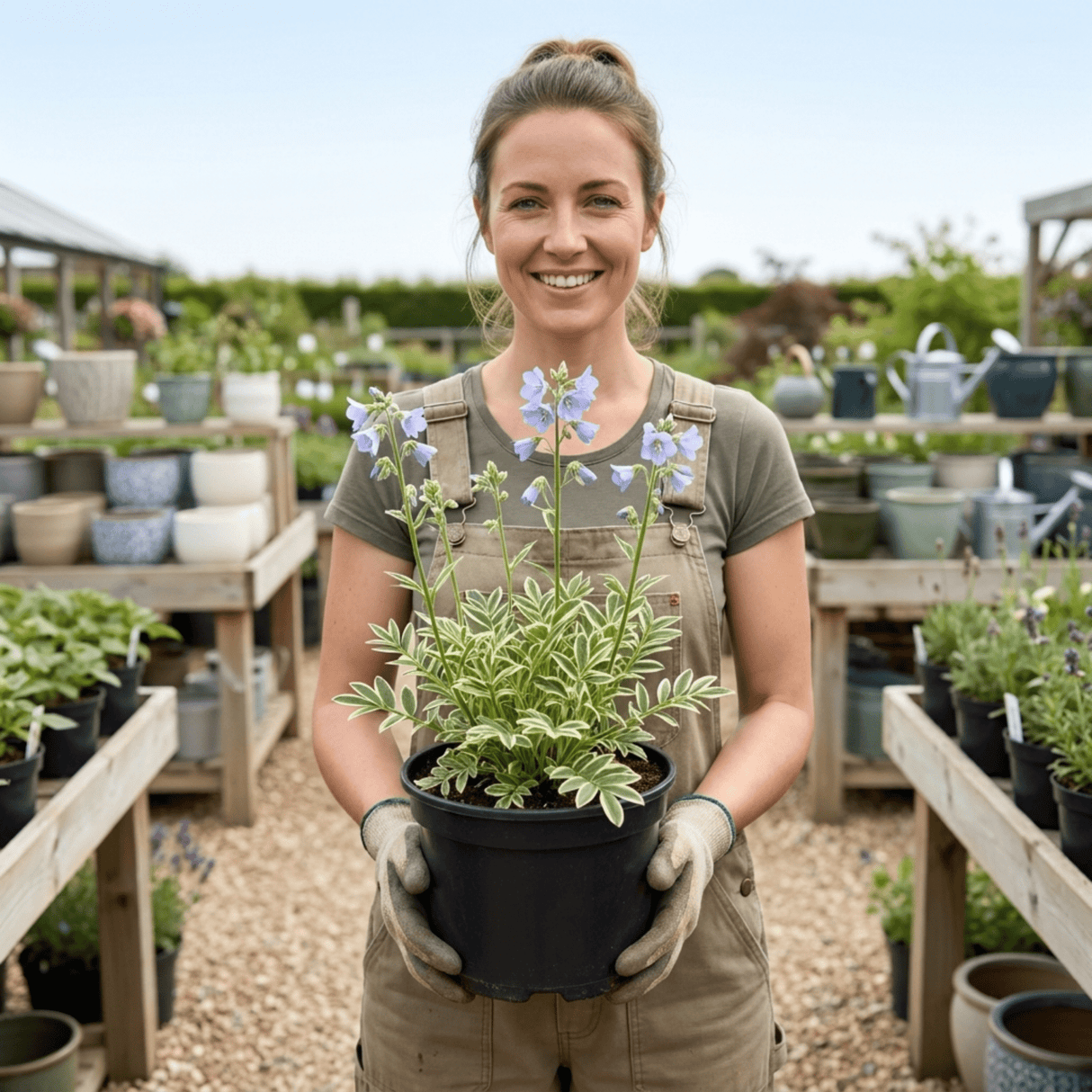 1 Polemonium Touch of Class Jacobs Ladder Plant, Hardy Variegated Cottage Garden Perennial, 3L Root Ball - Frankton's