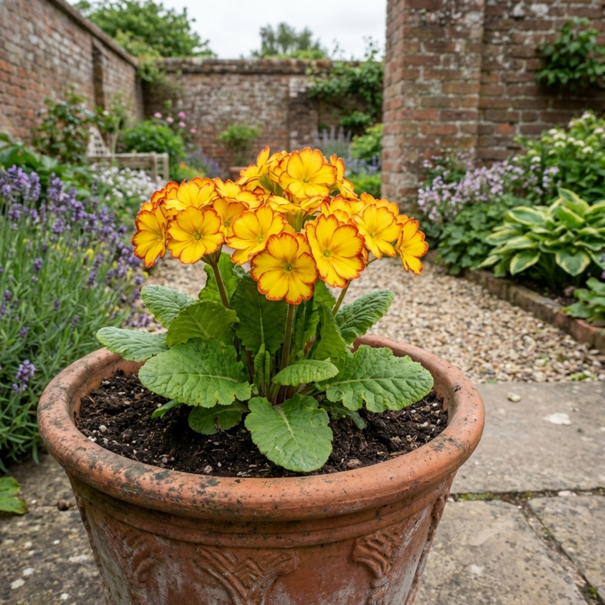 1 Primula Oakleaf Yellow Picotee Hardy Perennial Plant, Outdoor Garden Ready, 2 Litre Root Ball - Frankton's