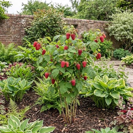 1 Raspberry Glem Ample Summer Fruiting Plant, Hardy Fruit Bush, Garden Ready, 17cm Root-Ball - Frankton's