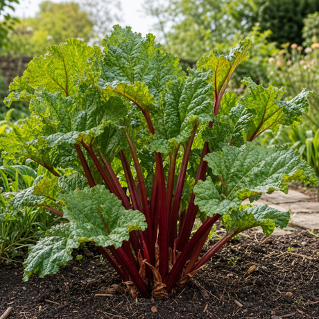 1 Rhubarb Victoria Plant, Hardy Perennial, Grow Your Own Fruit, Garden Ready, 17cm Root Ball - Frankton's