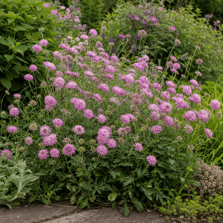 1 Scabious Pink Mist Pincushion Flower, Hardy Perennial for Cottage Garden, 2 Litre Root-Ball - Frankton's