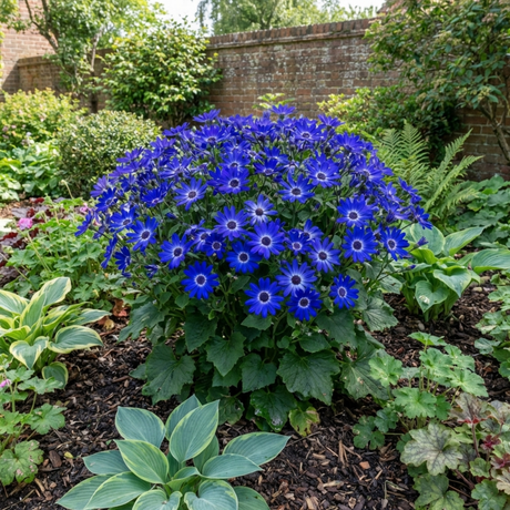 1 Senetti Kobalt Blue Pericallis Daisy Plant, Vibrant Outdoor Summer Bedding, 17cm Root Ball - Frankton's