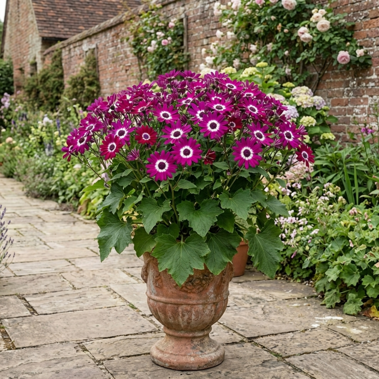 1 Senetti Magenta Bicolour Pericallis Plant, Outdoor Summer Flowering, 6.5 Litre Root-Ball - Frankton's