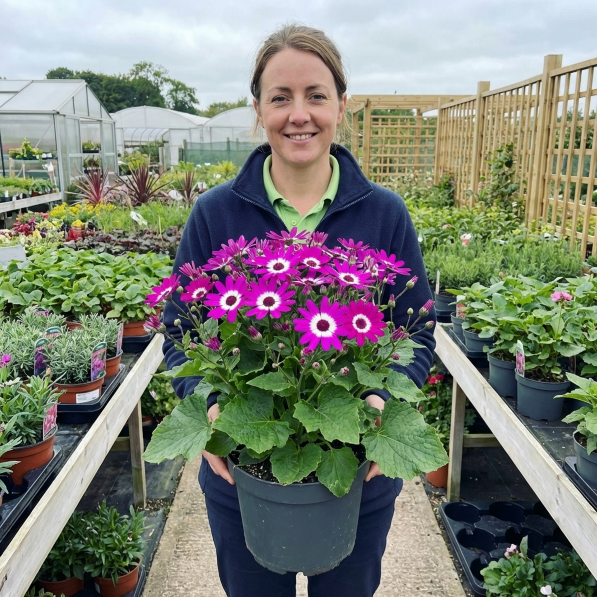 1 Senetti Magenta Bicolour Pericallis Plant, Outdoor Summer Flowering, 6.5 Litre Root-Ball - Frankton's