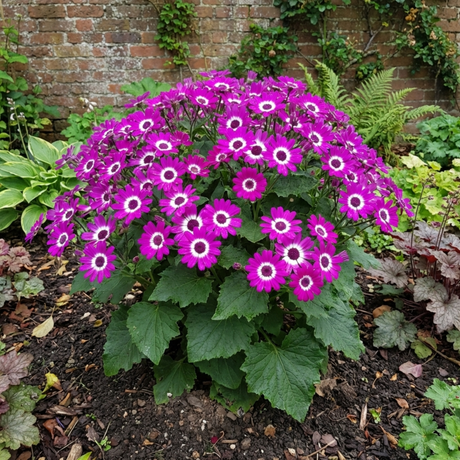 1 Senetti Magenta Bicolour Pericallis Plant, Outdoor Summer Flowering, 6.5 Litre Root-Ball - Frankton's