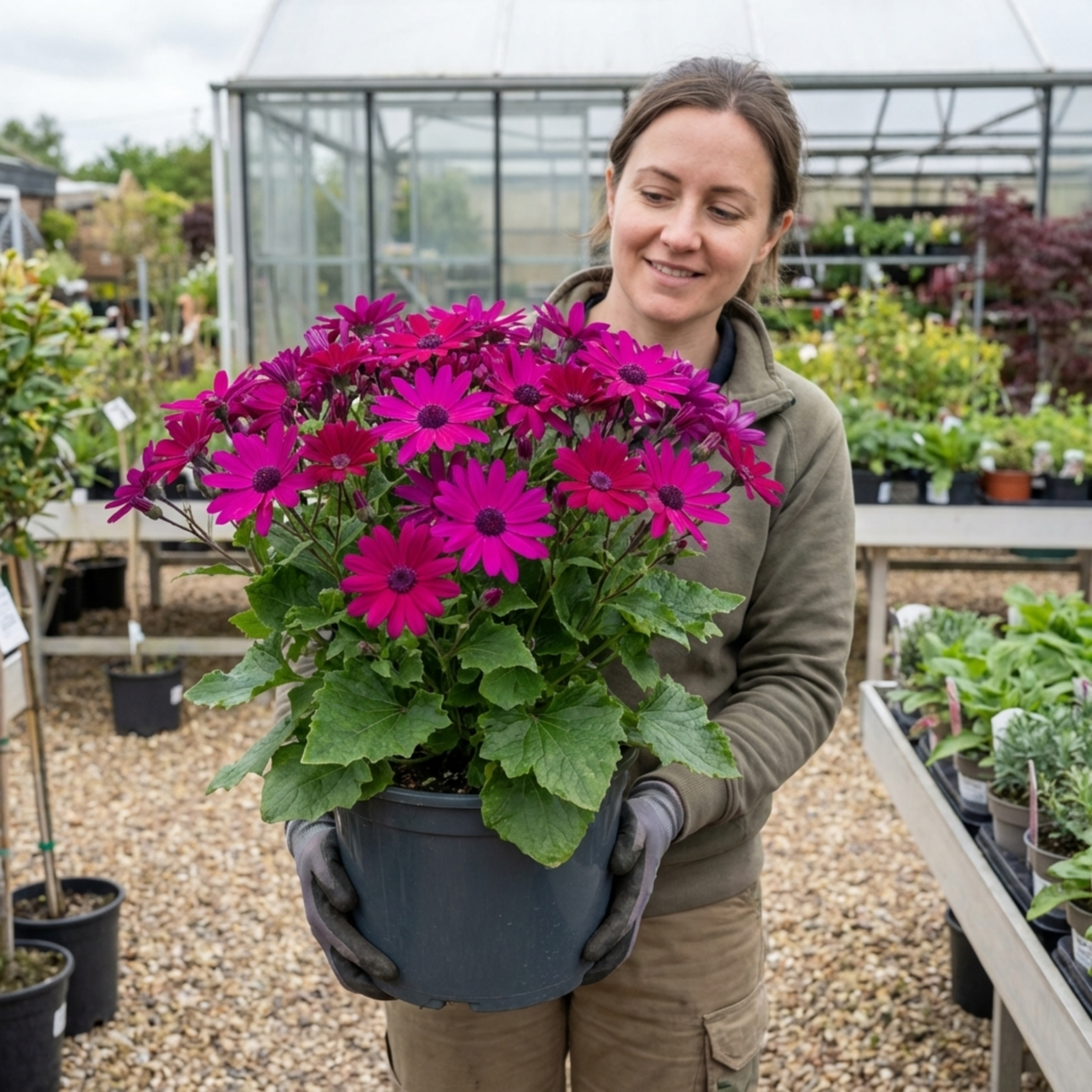 1 Senetti Magenta Pericallis Daisy Plant, Summer Flowering, Outdoor Garden Ready, 6.5 Litre Root-Ball - Frankton's