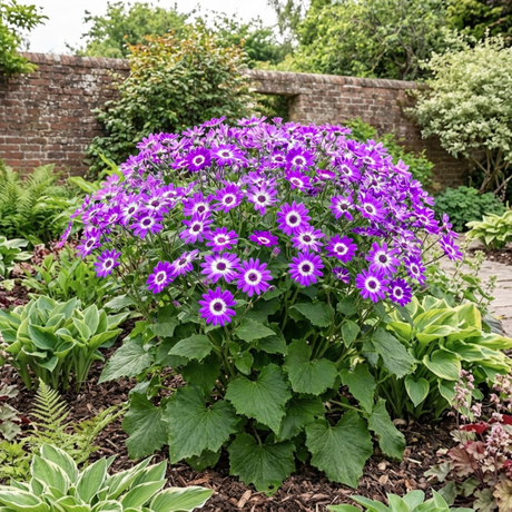 1 Senetti Violet Bicolour Pericallis Plant, Summer Flowering Patio Ready, 6.5 Litre Root Ball - Frankton's