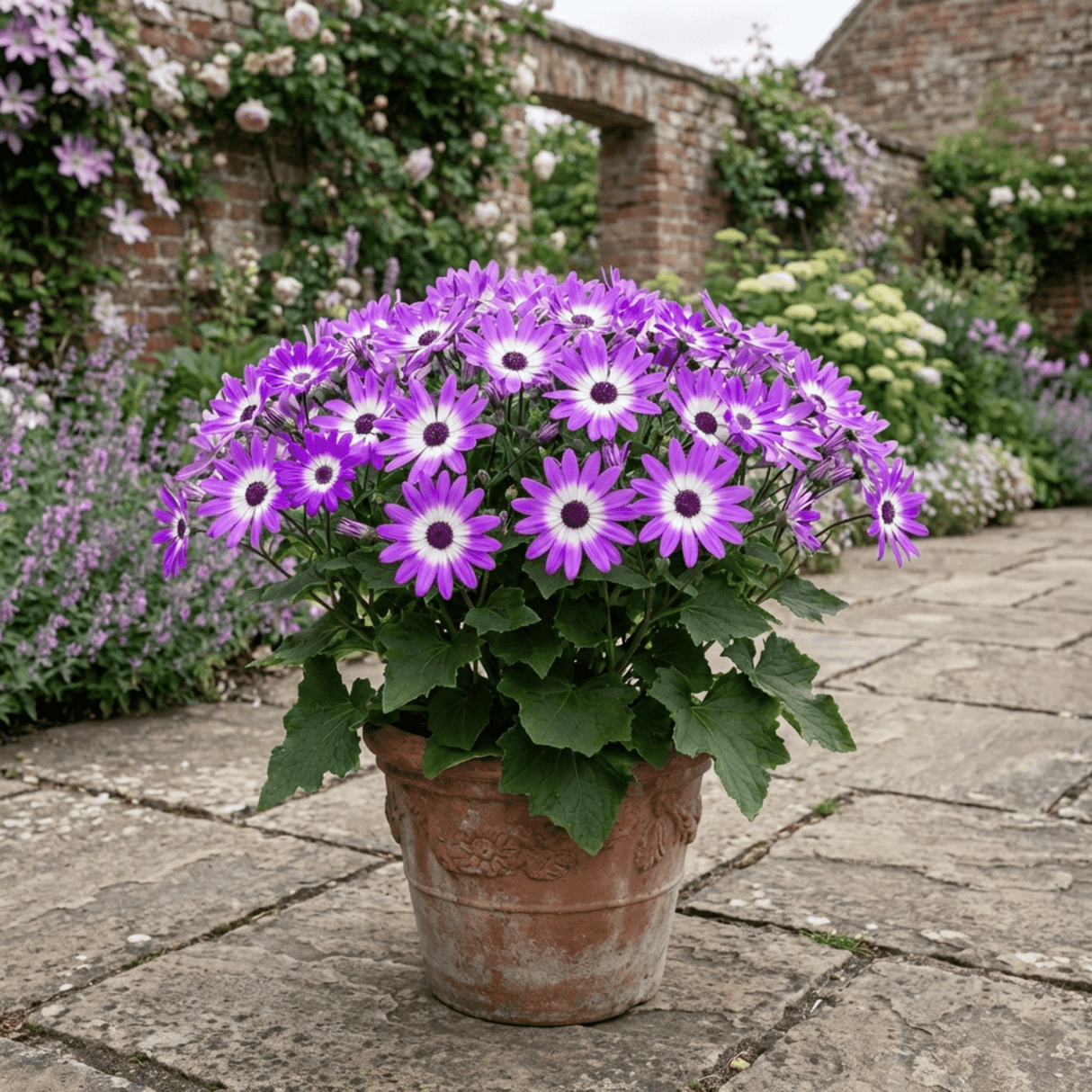1 Senetti Violet Bicolour Pericallis Plant, Summer Flowering Patio Ready, 6.5 Litre Root Ball - Frankton's
