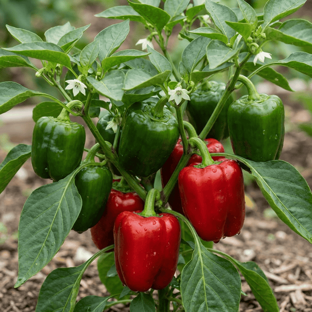 1 Sweet Pepper Redskin Plant, Grow Your Own Veg, Live Pepper Plant for Garden & Patio, 2Ltr Root-Ball - Frankton's