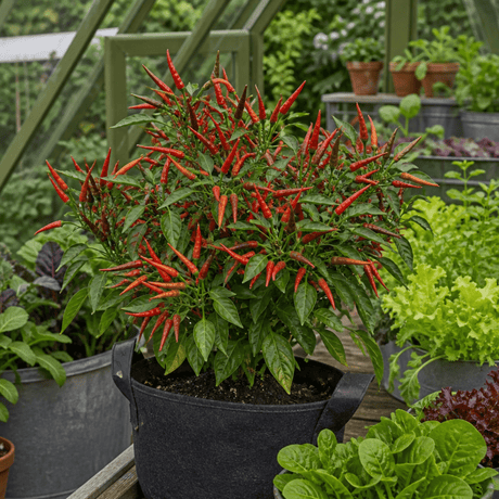 1 Thai Dragon Chilli Pepper Plant, Live Hot Pepper, Grow Your Own Chillies, 2Ltr Root Ball - Frankton's