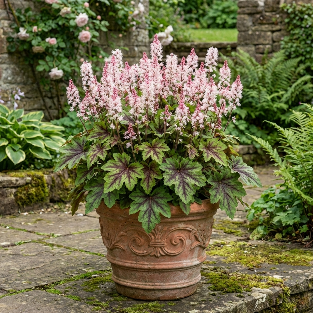 1 Tiarella Sugar and Spice Foam Flower, Hardy Shade Perennial Plant, 2 Litre Root-Ball - Frankton's
