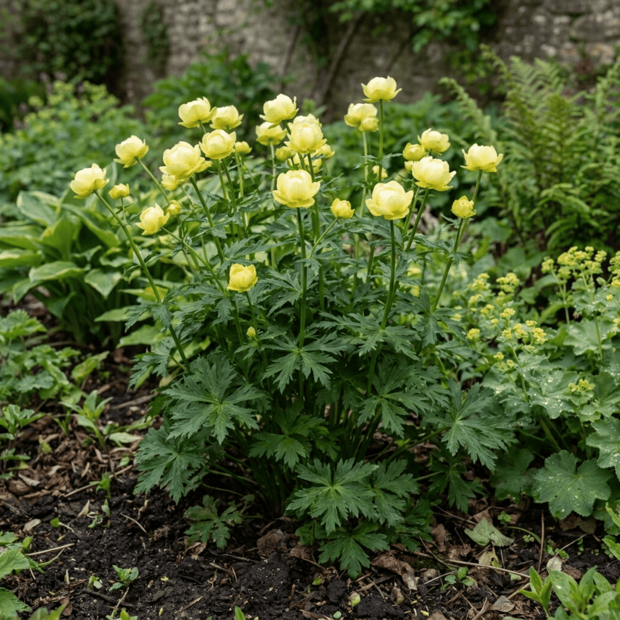 1 Trollius Lemon Queen Globeflower Plant, Spring Flowering Yellow Hardy Perennial, 17cm Root-Ball - Frankton's