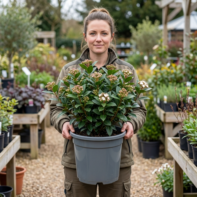 1 Viburnum Tinus Evergreen Hedge Plant, Hardy Outdoor Garden Ready, 7.5L Root Ball - Frankton's