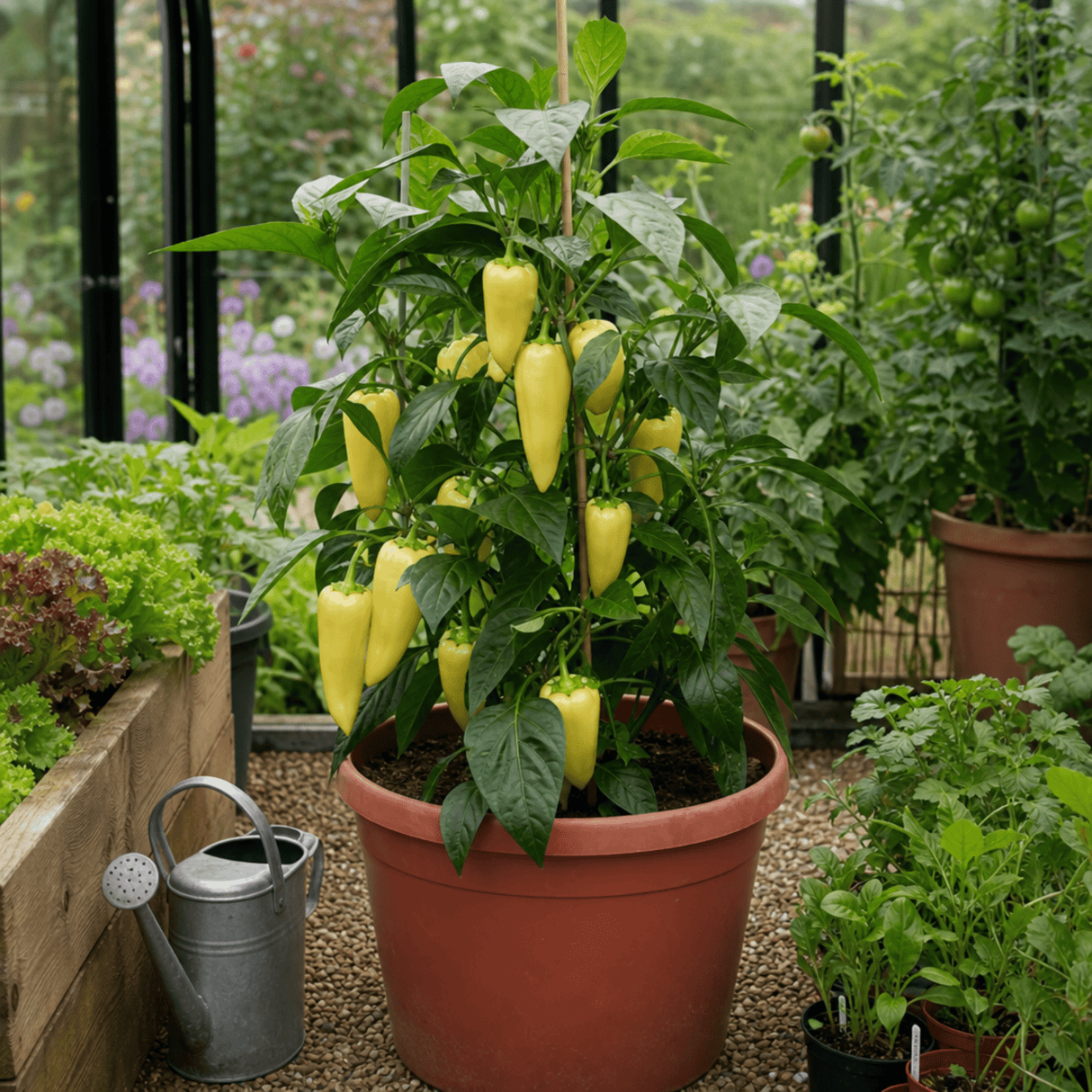 1 Yellow Sweet Pepper Plant, 2 Litre Root Ball, Astor Conical Variety, Garden Ready, Grow Your Own Veg - Frankton's