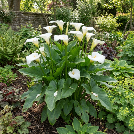 1 Zantedeschia Snow White Live Plant, Hardy Perennial Calla Lily, Outdoor Garden Ready, 3 Litre Root-Ball - Frankton's