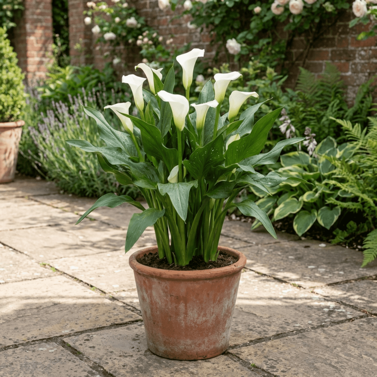 1 Zantedeschia Snow White Live Plant, Hardy Perennial Calla Lily, Outdoor Garden Ready, 3 Litre Root-Ball - Frankton's