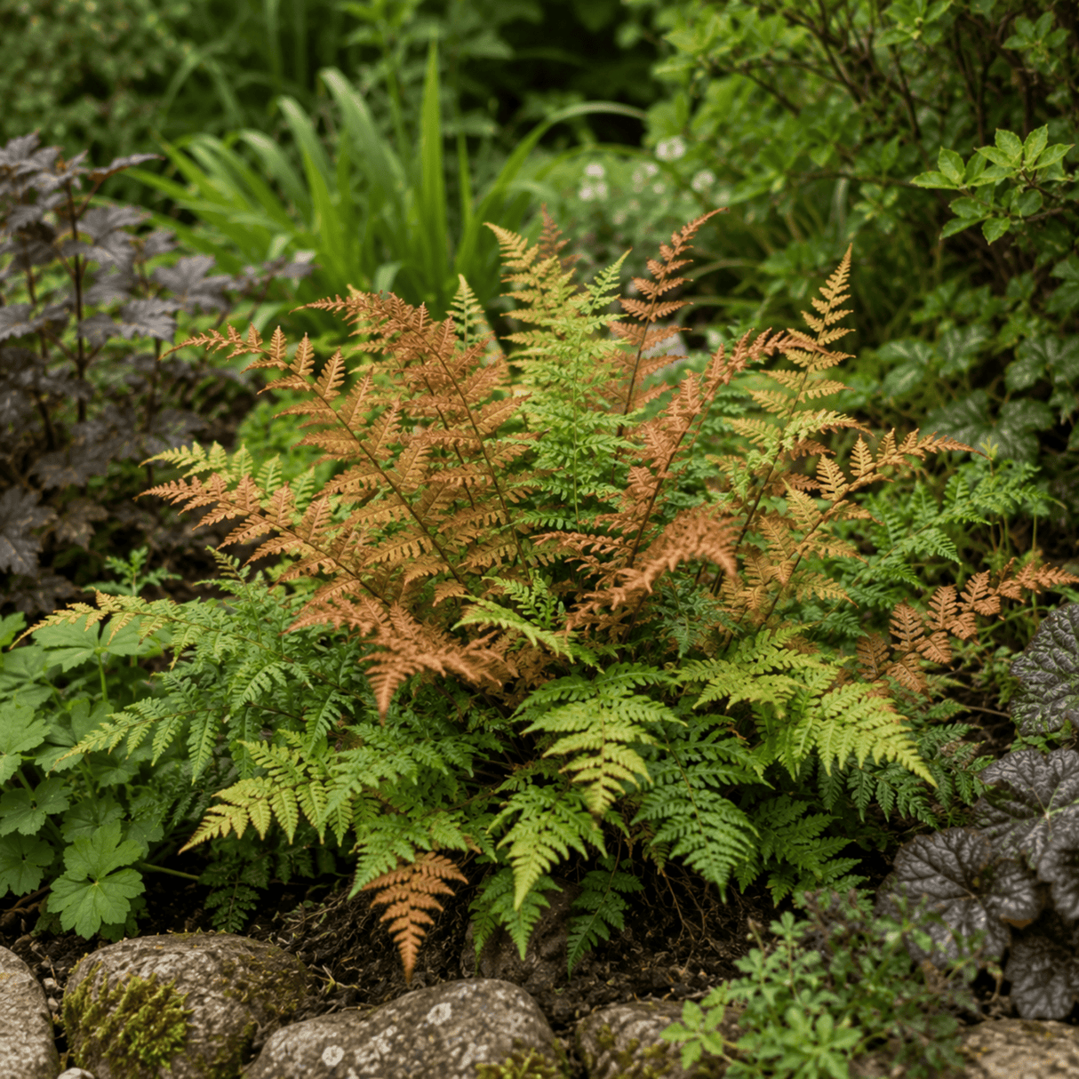 3 Dryopteris Erythrosora Copper Shield Fern Pots, 9cm - Frankton's