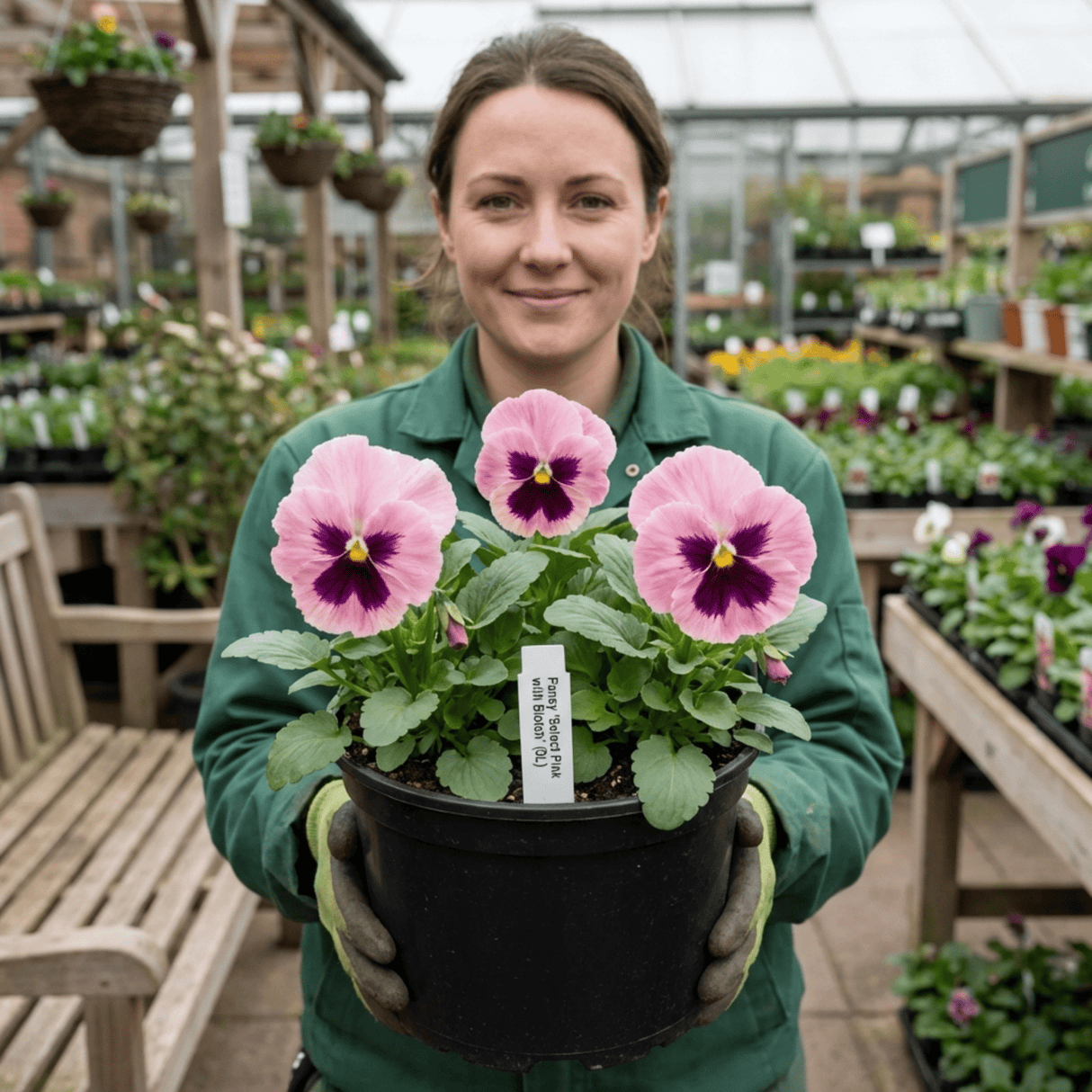 3 Hardy Pansy Plants Pink with Blotch, Garden Ready Spring & Autumn Flowering, 3Ltr Root Ball - Frankton's
