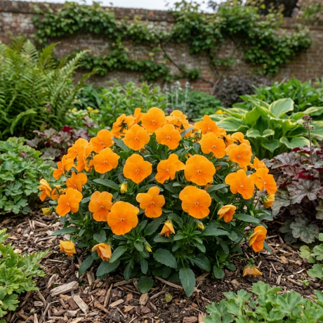 3 Pansy Delta Pro Clear Orange Flower Plants, Outdoor Garden Ready, Spring & Autumn, 3Ltr Root-Ball - Frankton's